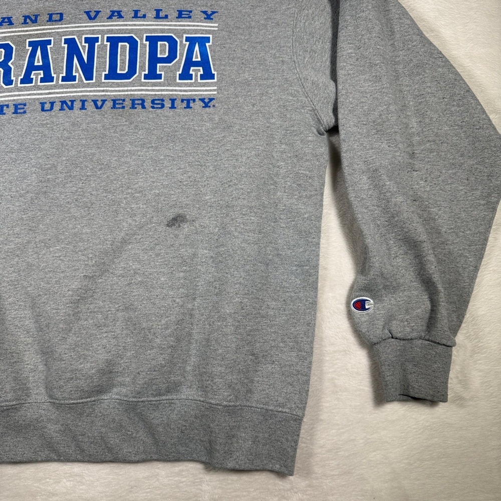 Grand Valley State University Grandpa Sweatshirt Grey Champion Crewneck Large - Picture 3 of 7